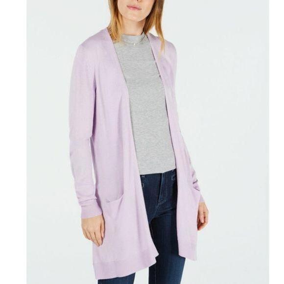 Maison Jules Long Open-Front Jersey Cardigan Lilac Moon XS - Picture 1 of 7